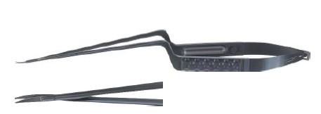 Мікроножиці Ноір, 120мм, тупі/тупі, вигнуті байонет 250 мм